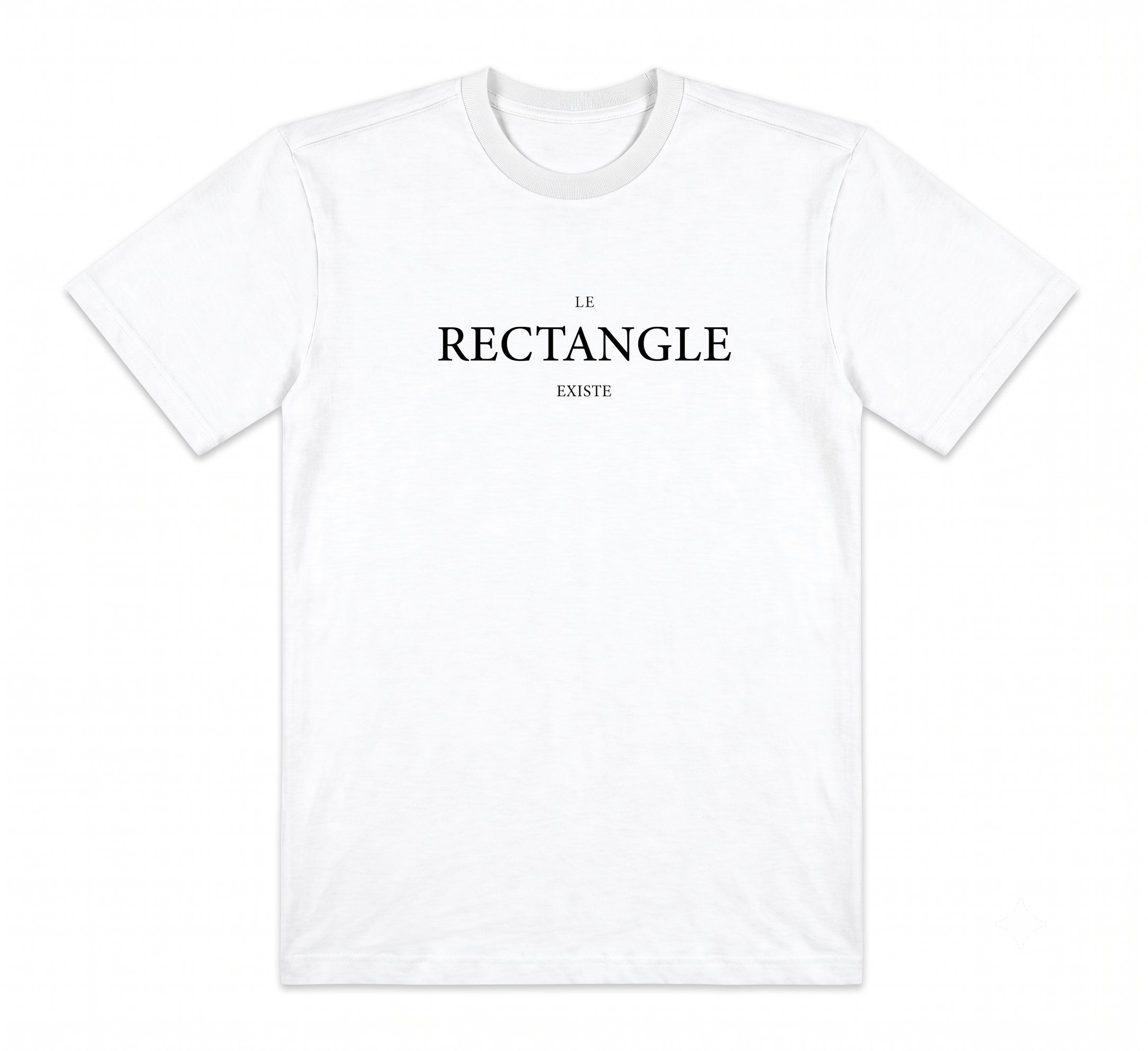 Áo Thun Cotton Le Rectangle Existe Trắng Regular Fit