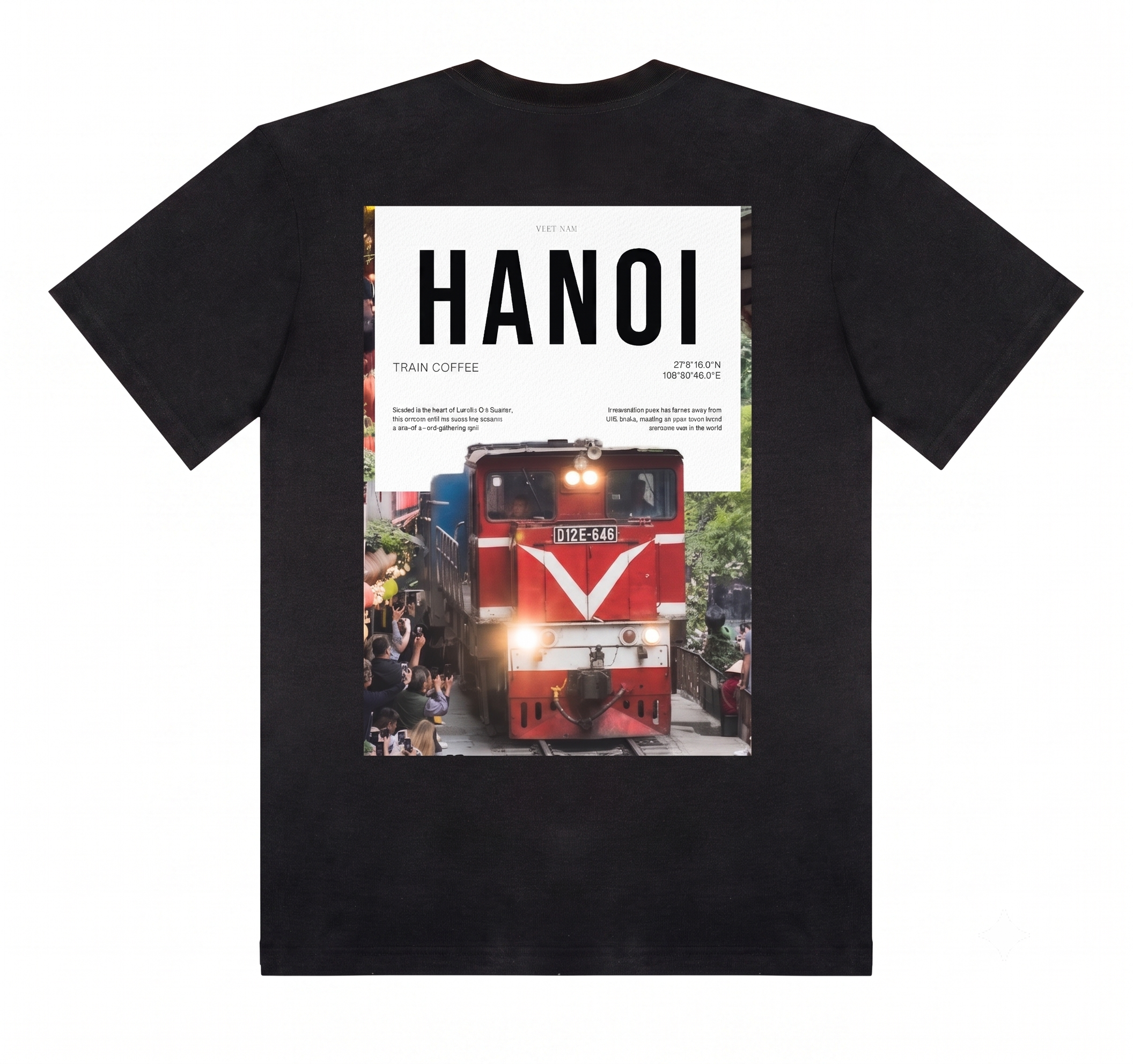 Áo Thun Cotton Hà Nội Đen Regular Fit