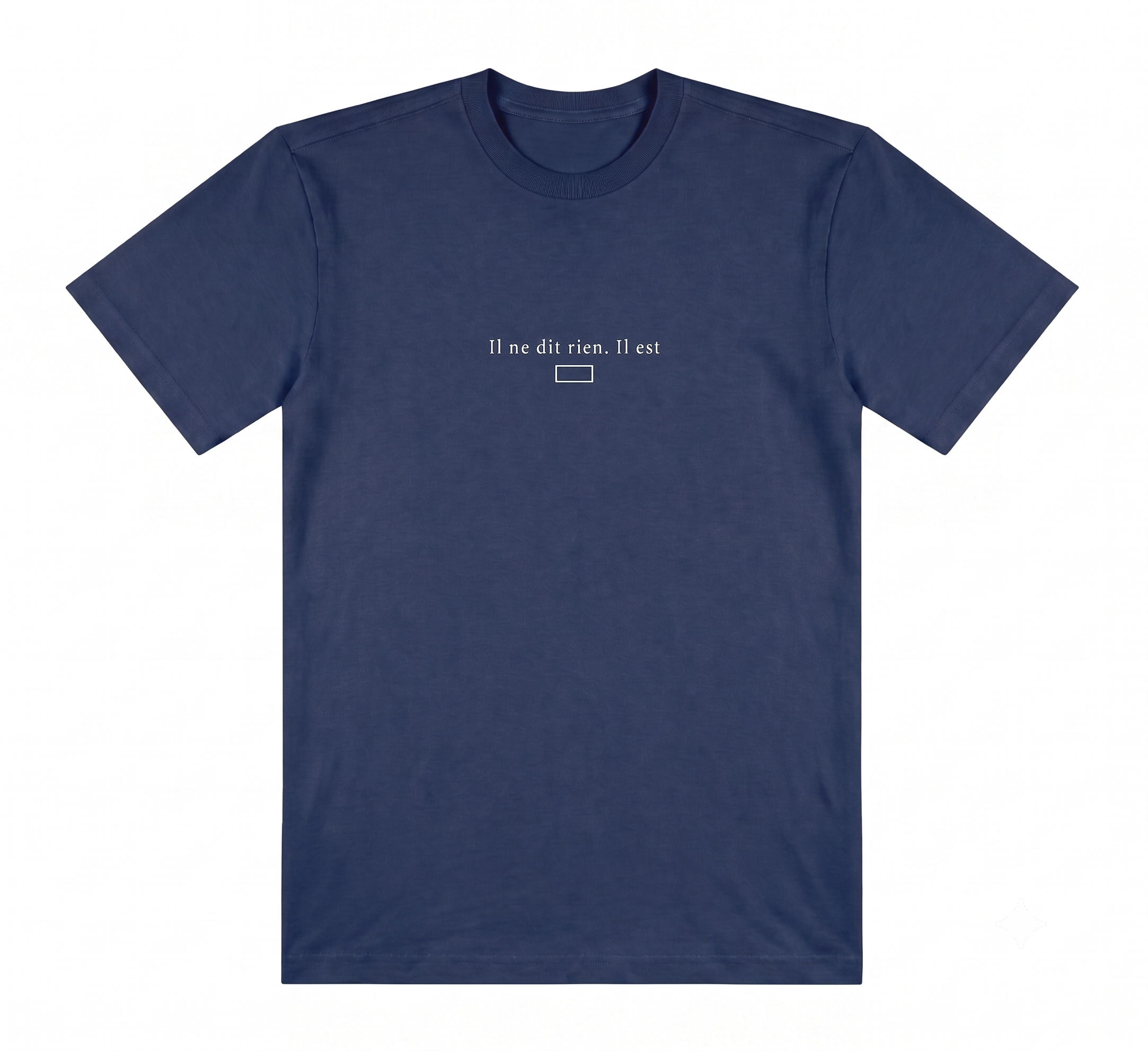 Áo Thun Cotton Il ne dit rien Navy Regular Fit