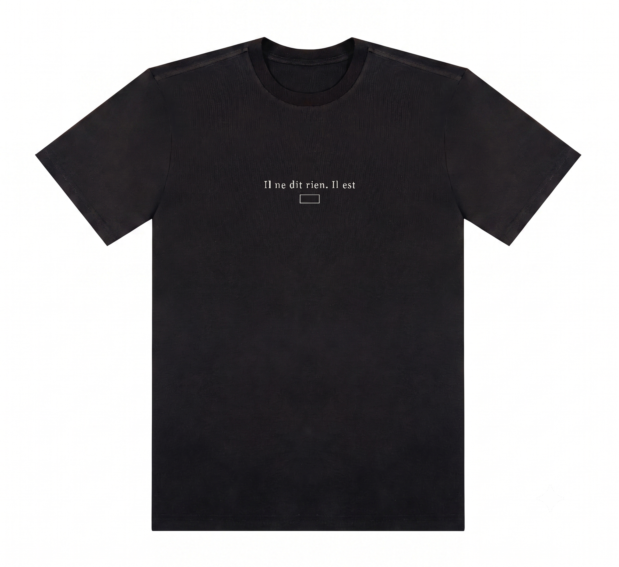 Áo Thun Cotton Il ne dit rien Đen Regular Fit