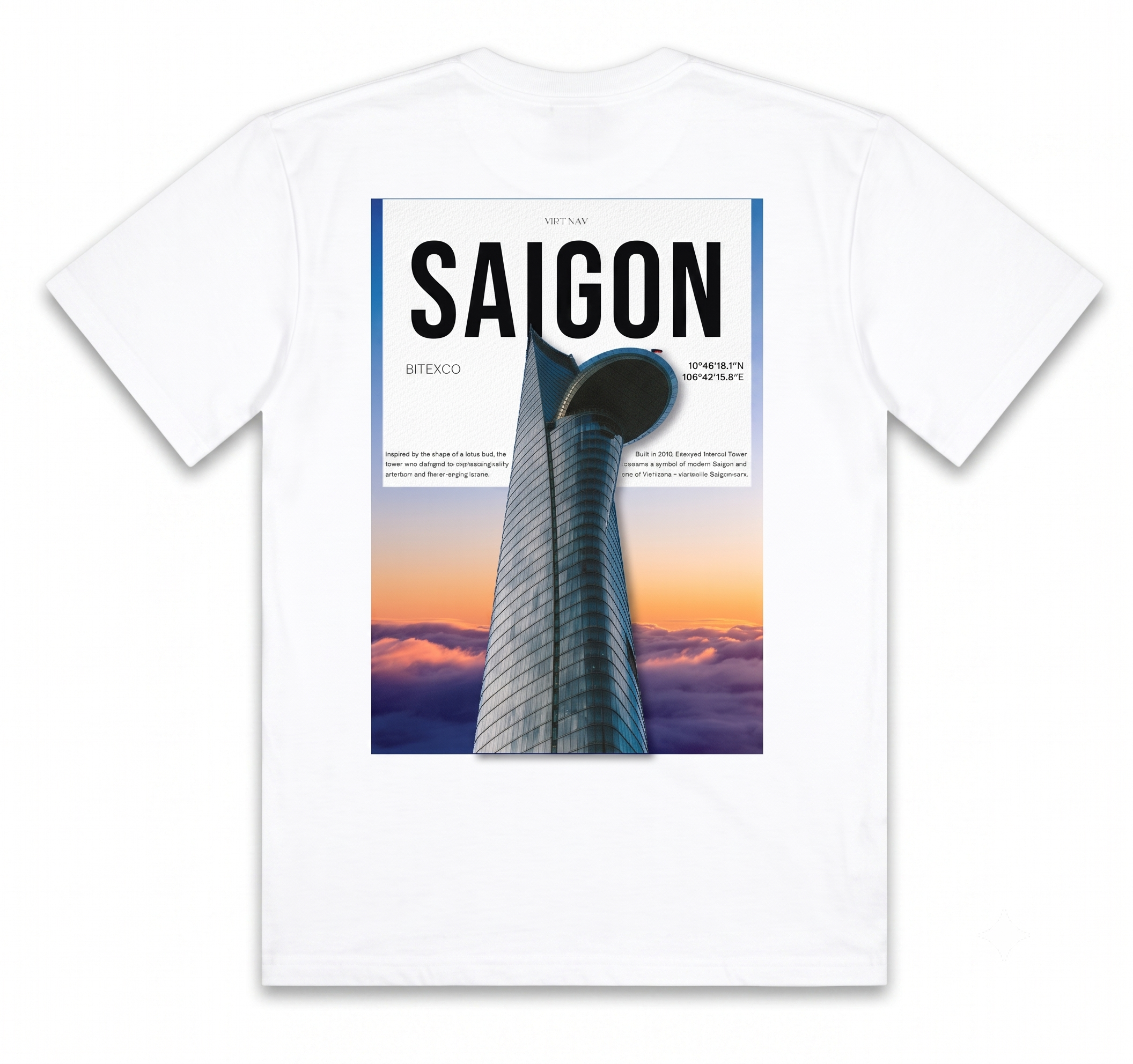 Áo Thun Cotton Sài Gòn Trắng Regular Fit